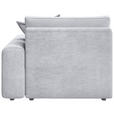 BIGSOFA Cord Hellgrau  - Hellgrau/Schwarz, MODERN, Kunststoff/Textil (117/93/190cm) - Carryhome