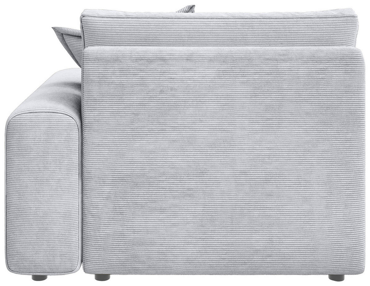 BIGSOFA Cord Hellgrau  - Hellgrau/Schwarz, MODERN, Kunststoff/Textil (117/93/190cm) - Carryhome