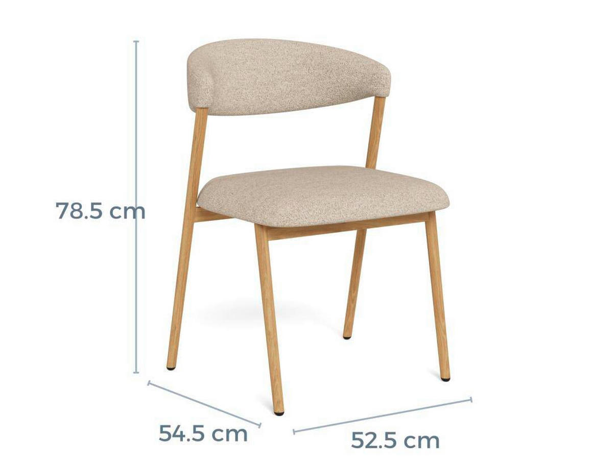 STUHL     Eichefarben, Beige  - Eichefarben/Beige, KONVENTIONELL, Textil/Metall (53,5/78,5/53cm) - MID.YOU