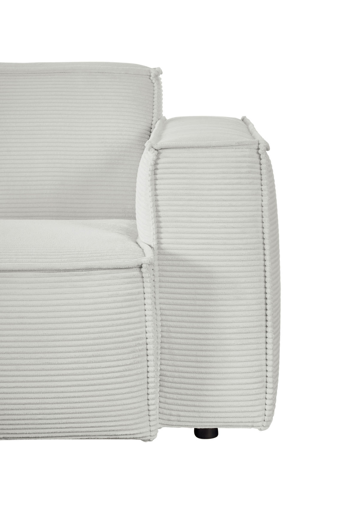 ECKSOFA Hellgrau Cord  - Hellgrau/Schwarz, KONVENTIONELL, Kunststoff/Textil (224/254cm) - Hom`in
