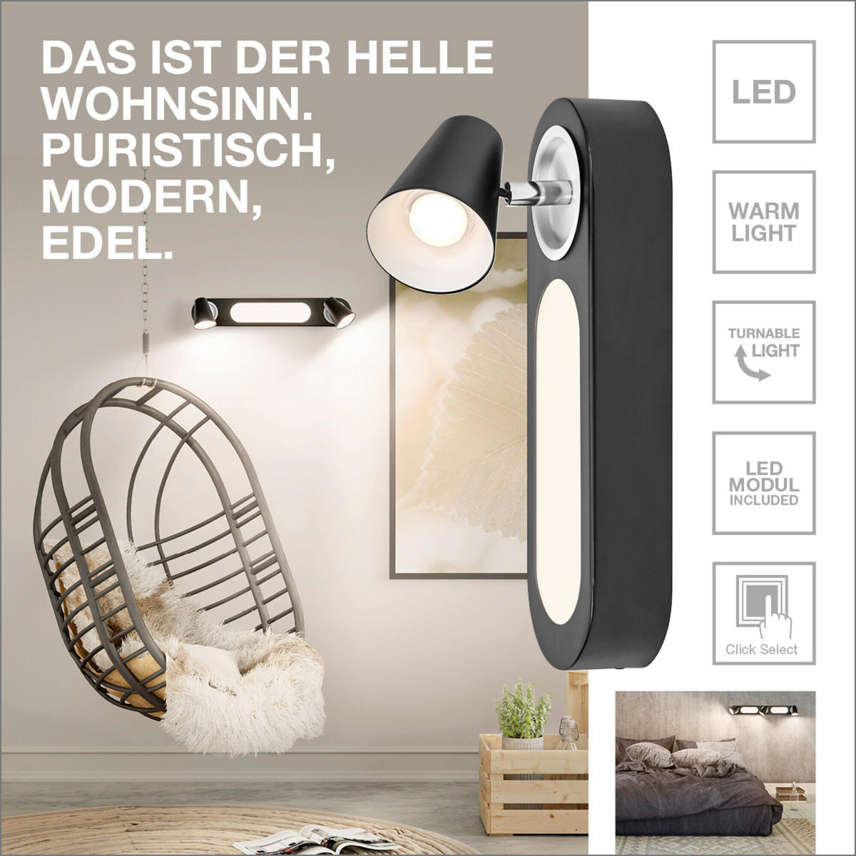 LED-DECKENLEUCHTE 50,8/9/14 cm   - Weiß, Basics, Kunststoff/Metall (50,8/9/14cm) - Osram