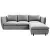 ECKSOFA in Grau  - Schwarz/Grau, Modern, Textil/Metall (262/178cm) - MID.YOU