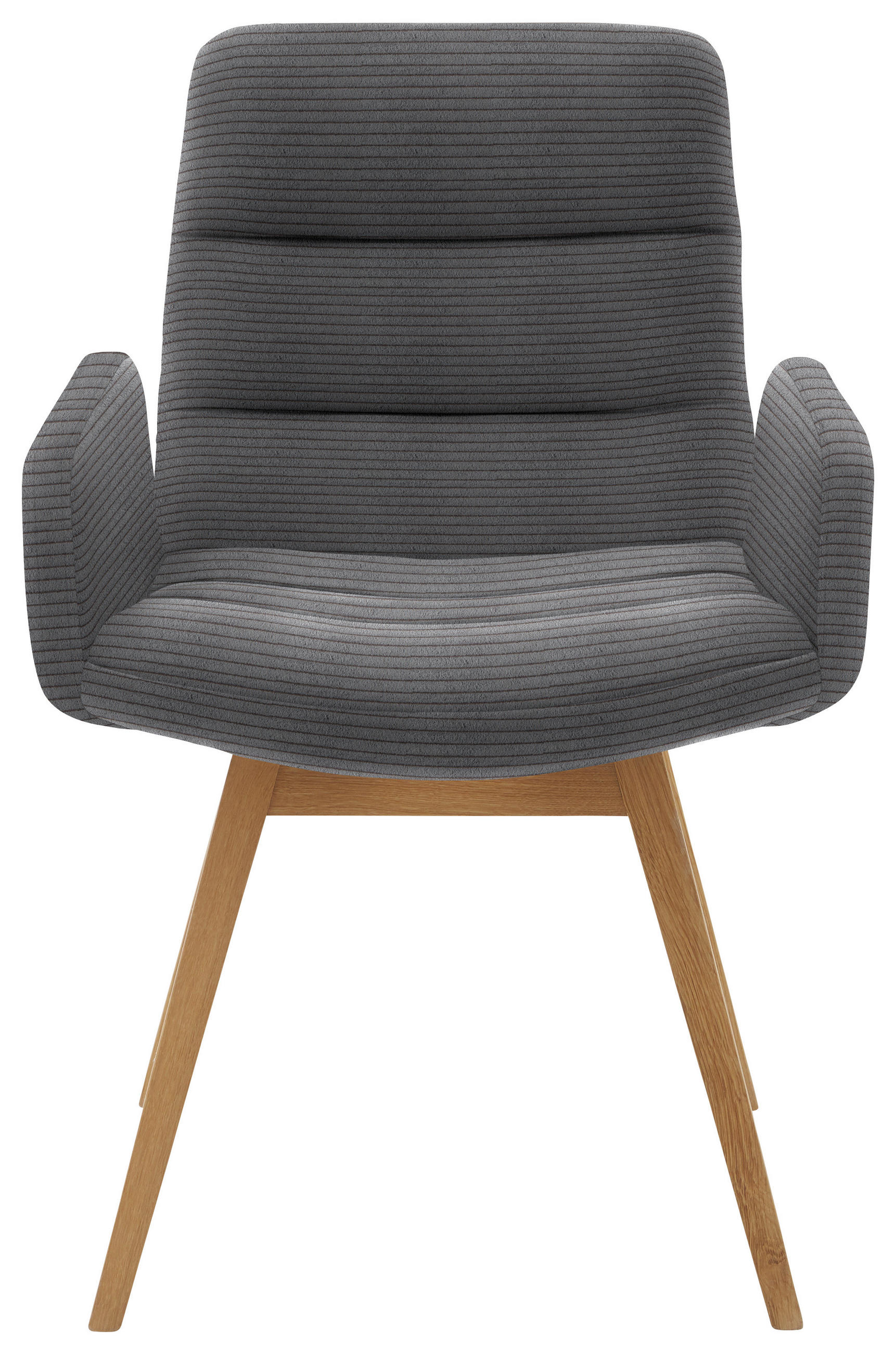 ARMLEHNSTUHL  in Cord  - Dunkelgrau/Naturfarben, Design, Holz/Textil (61/88/66cm) - Dieter Knoll