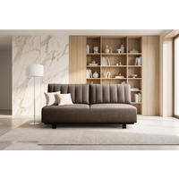 SCHLAFSOFA OLIVIO Velours Dunkelgrau  inkl. Bettkasten, Schlaffunktion  - Dunkelgrau/Schwarz, Basics, Holz/Textil (200/90/95cm) - Livetastic