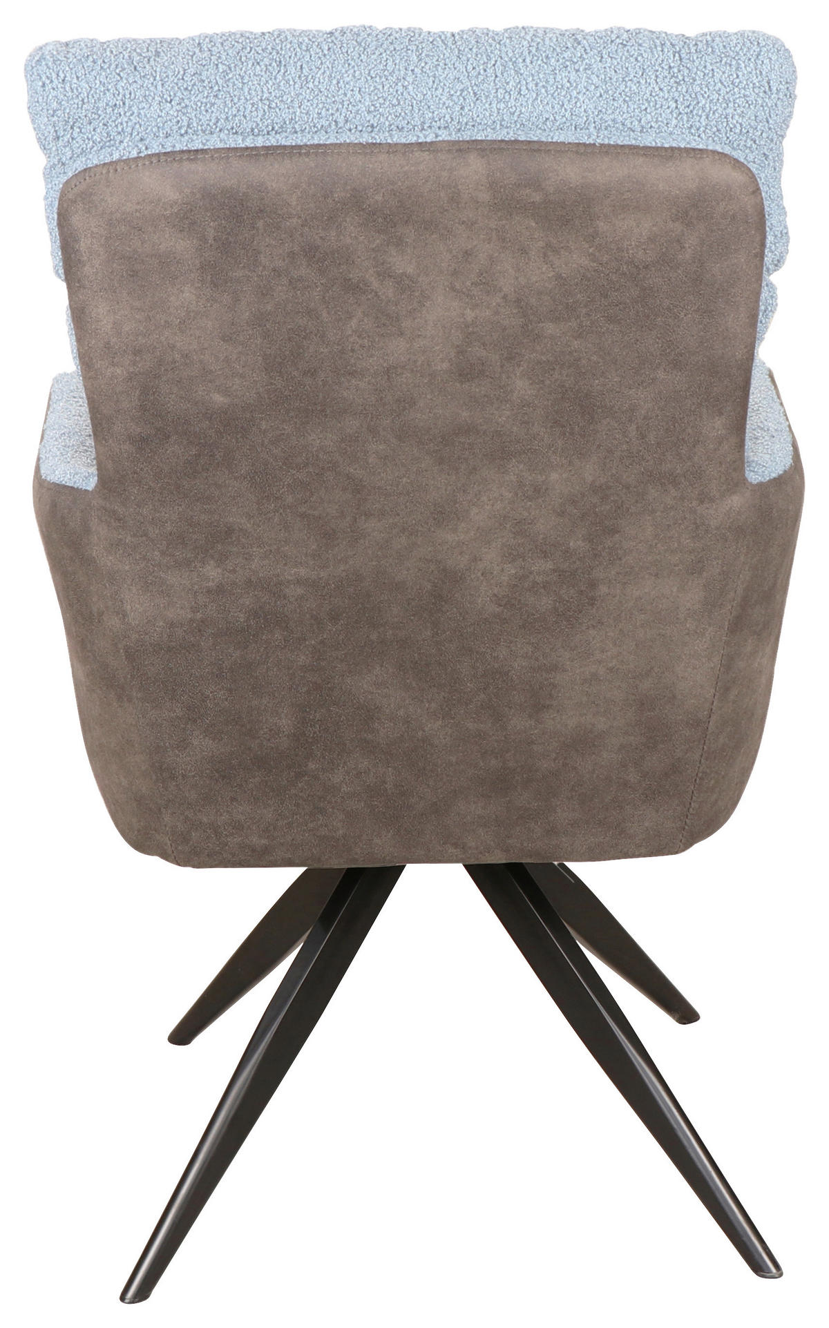 ARMLEHNSTUHL  in Eisen Webstoff, Teddystoff  - Blau/Schwarz, Design, Textil/Metall (60/91/67cm) - Novel