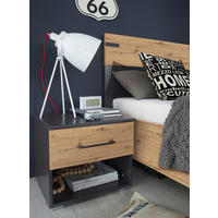 NACHTSCHRANK 40/36/40 cm  - Dunkelgrau/Alufarben, MODERN, Holzwerkstoff/Kunststoff (40/36/40cm) - Rauch Möbel