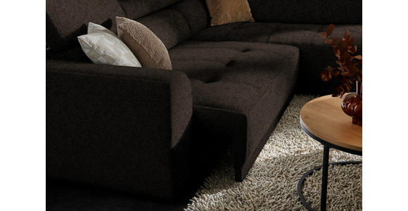 ECKSOFA in Struktur Dunkelbraun 284/205 cm - Dunkelbraun/Schwarz, Design, Kunststoff/Textil (284/205cm) - Xora