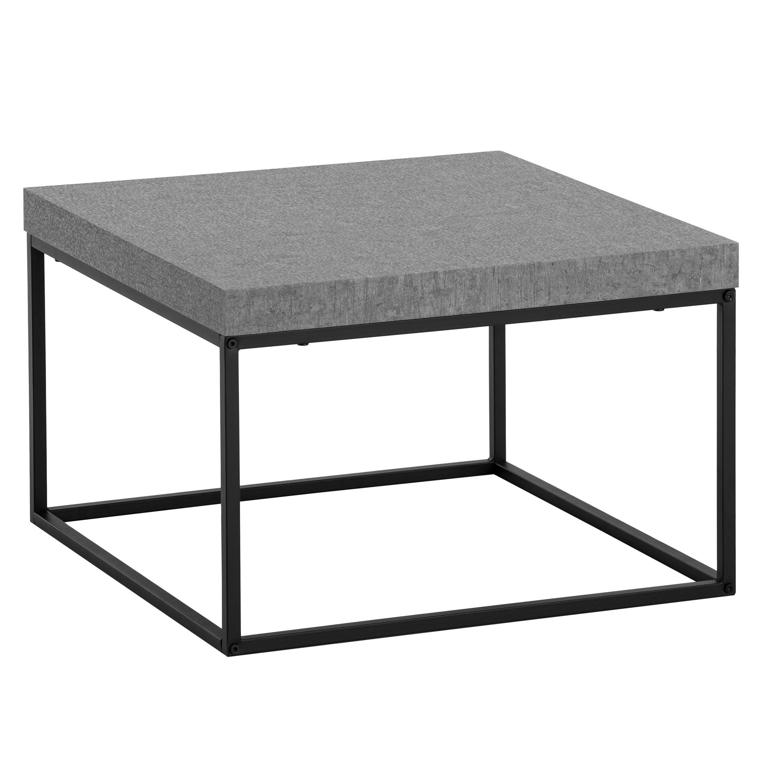 COUCHTISCH Holzwerkstoff  60/60/38 cm  einfacher Aufbau  - Schwarz/Grau, Design, Holzwerkstoff/Metall (60/60/38cm) - Livetastic