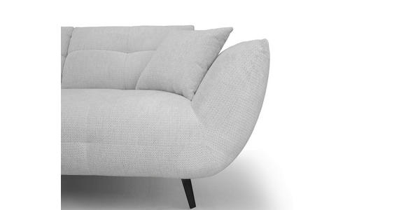 ECKSOFA Silberfarben Chenille Armlehnenkissen, Rücken echt, Sitztiefenverstellung  - Silberfarben/Schwarz, KONVENTIONELL, Textil/Metall (215/313cm) - Hom`in