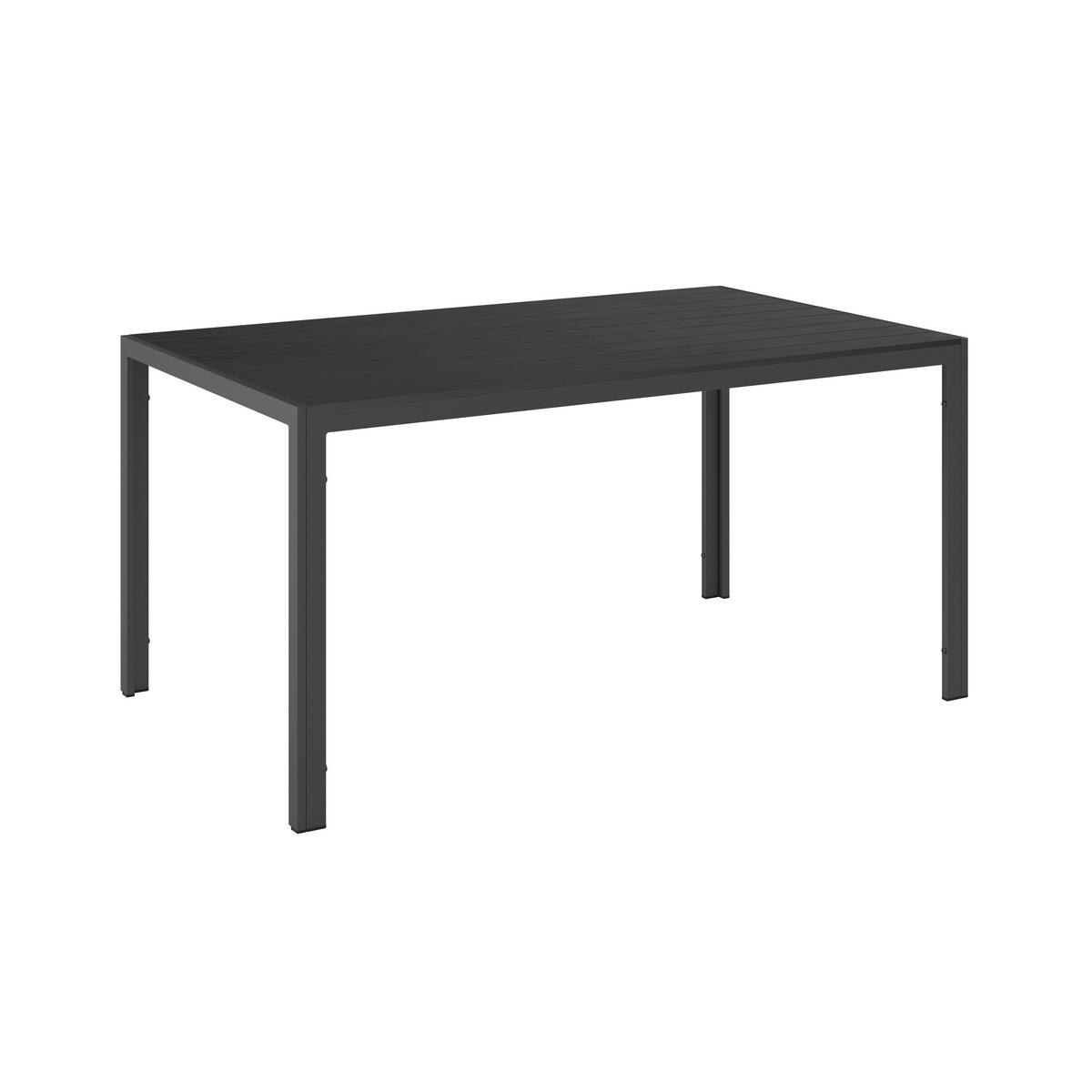 GARTENTISCH Kunststoff, Metall Schwarz rechteckig  - Schwarz, Modern, Kunststoff/Metall (150/74/90cm) - Ambia Garden