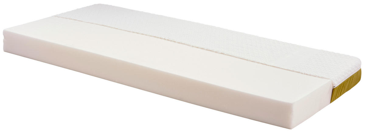 Komfortschaummatratze 90/200 cm, Höhe ca.: 15 cm, H2 = mittel,  - Gelb/Weiß, Textil (90/200cm) - Primatex