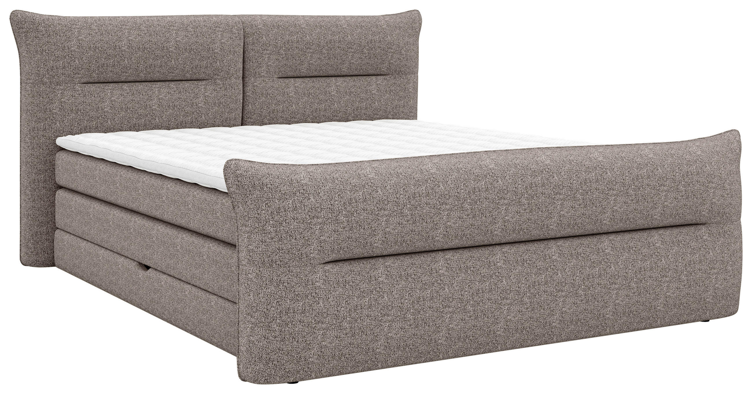BOXSPRINGBETT 180/200 cm  in Greige  - Greige/Schwarz, Design, Kunststoff/Textil (180/200cm) - Chameo