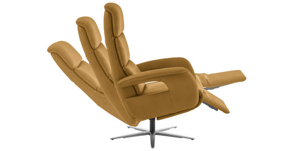 RELAXSESSEL in Leder Currygelb  - Currygelb/Edelstahlfarben, Design, Leder/Metall (76/119/86cm) - Dieter Knoll