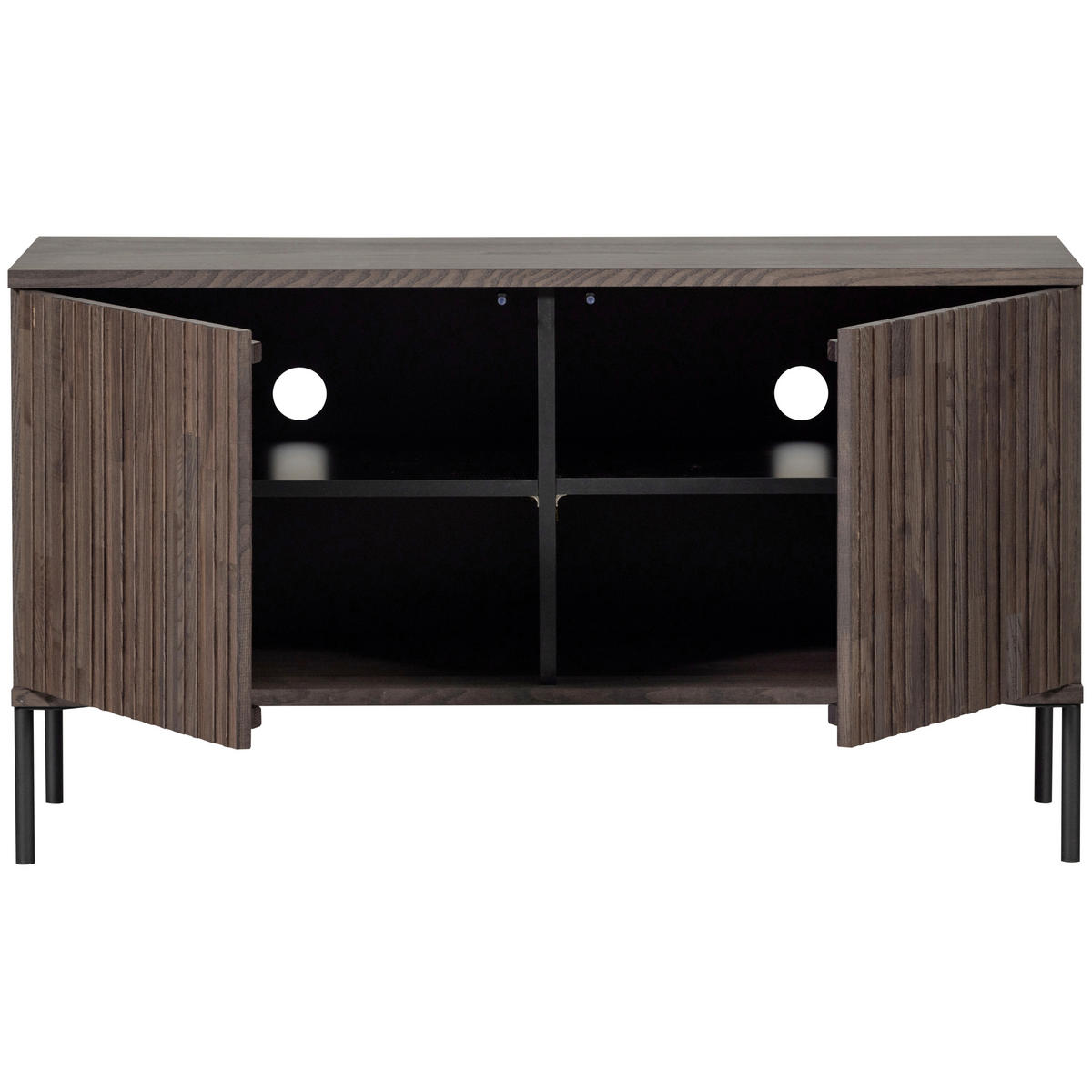 LOWBOARD Gravure 100/56/44 cm   - Schwarz/Braun, Design, Holz/Metall (100/56/44cm) - Livetastic