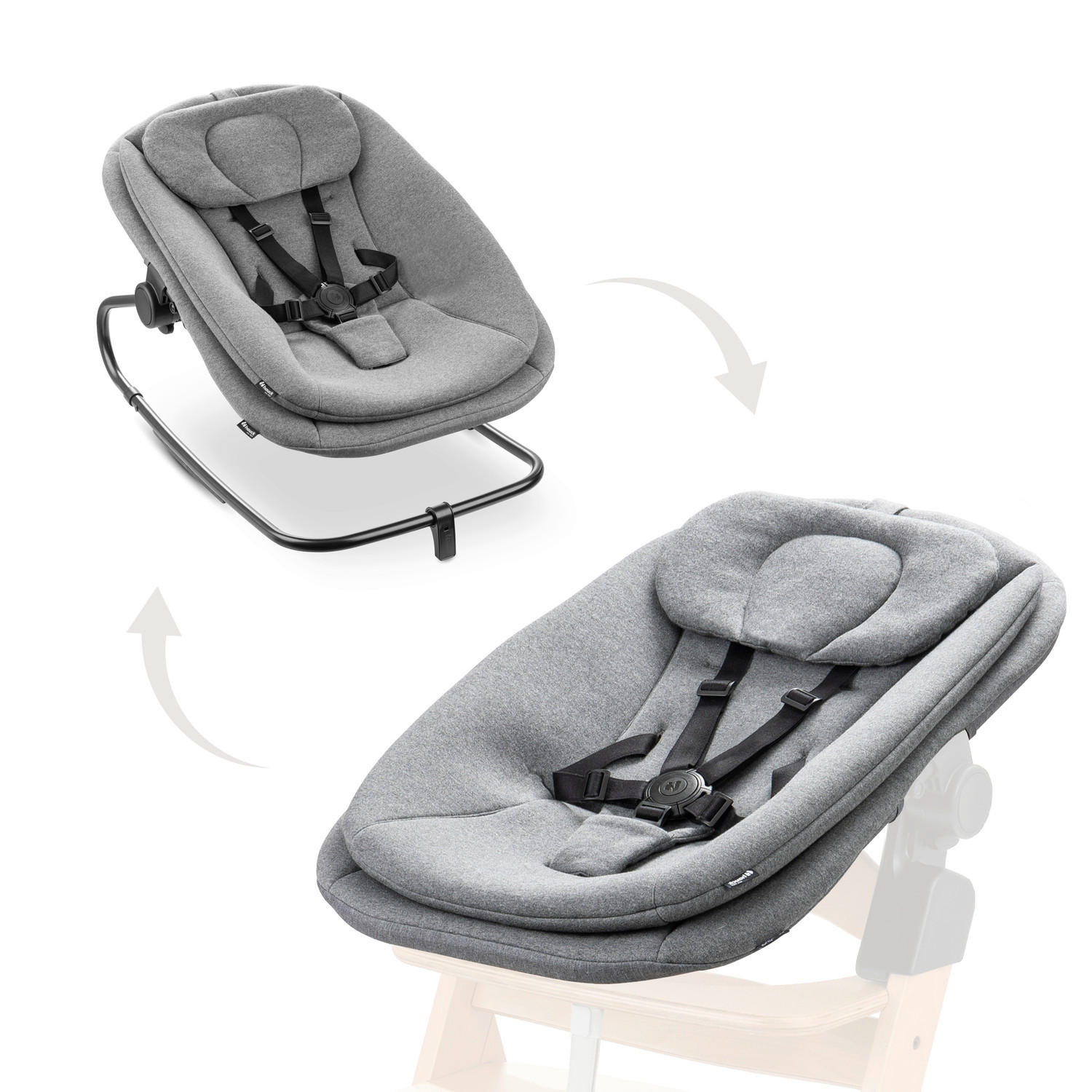 HOCHSTUHLLIEGE Highchair Bouncer  - Dunkelgrau, Basics, Kunststoff/Textil (49/44/68cm) - Hauck