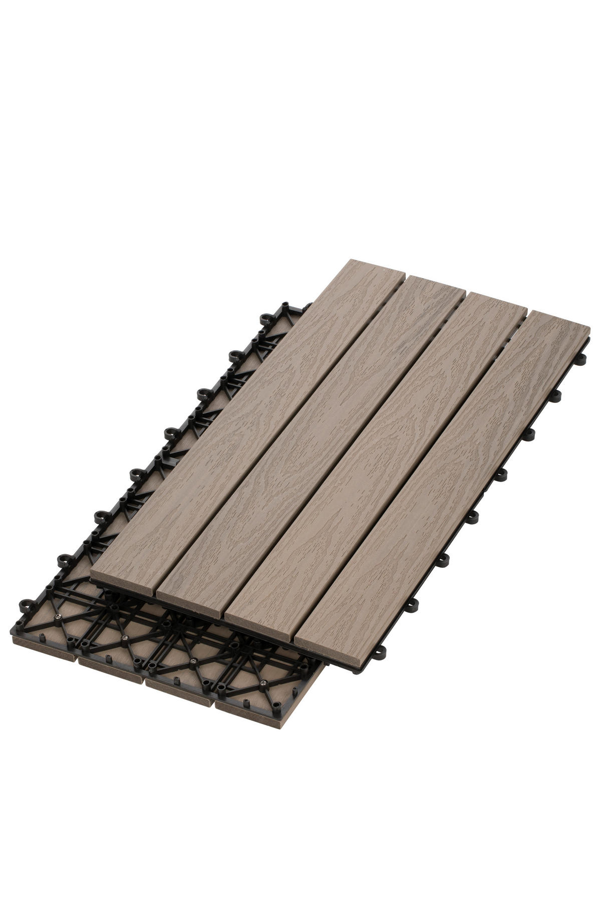 TERASOVÁ DLAŽDICA, farba duba, béžová - farba duba/béžová, Konventionell, kompozitné drevo/plast (30/60/2,4cm) - Ambia Garden