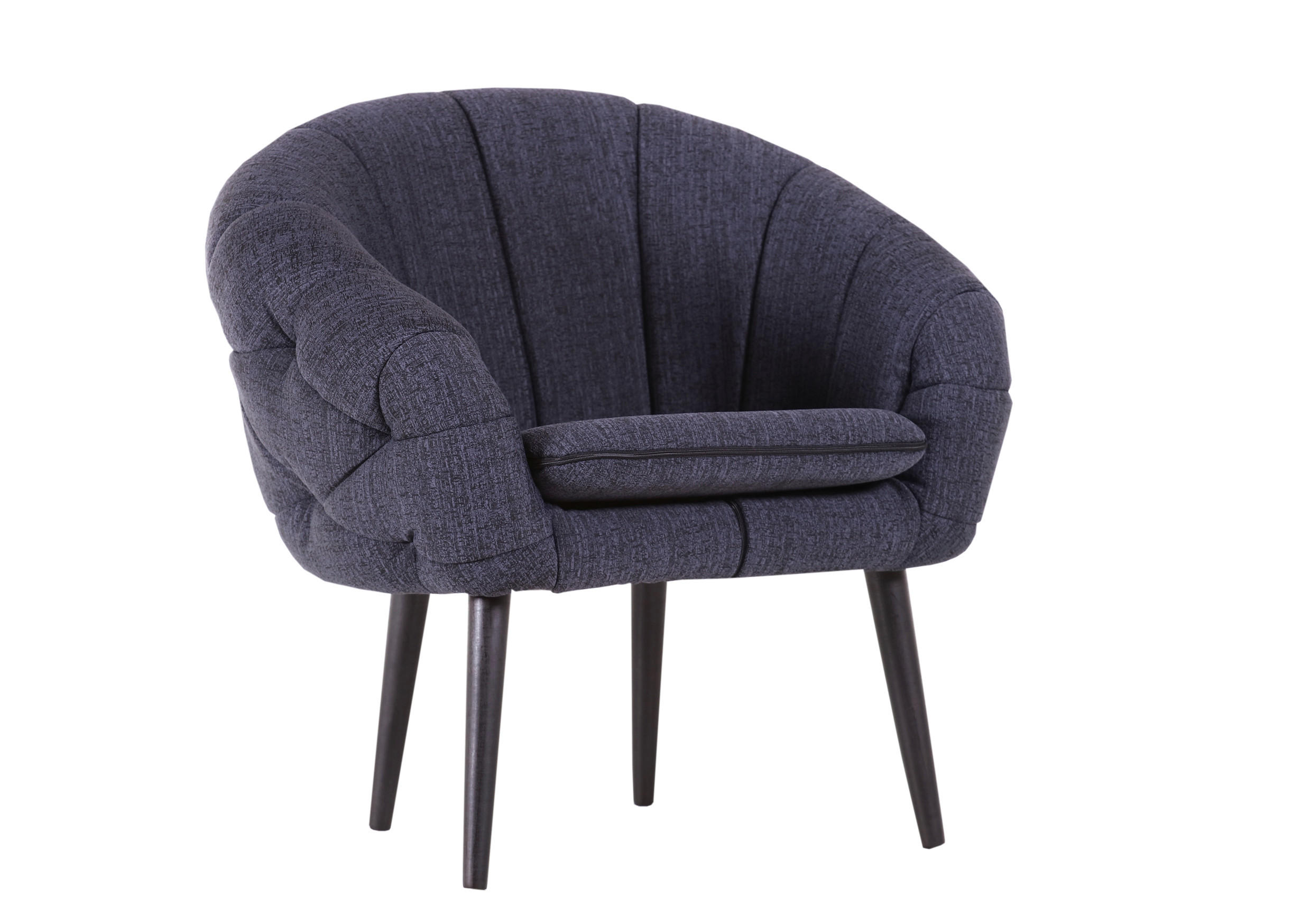 FÅTÖLJ i textil blå  - blå/svart, Design, trä/textil (80/77/68cm) - MID.YOU