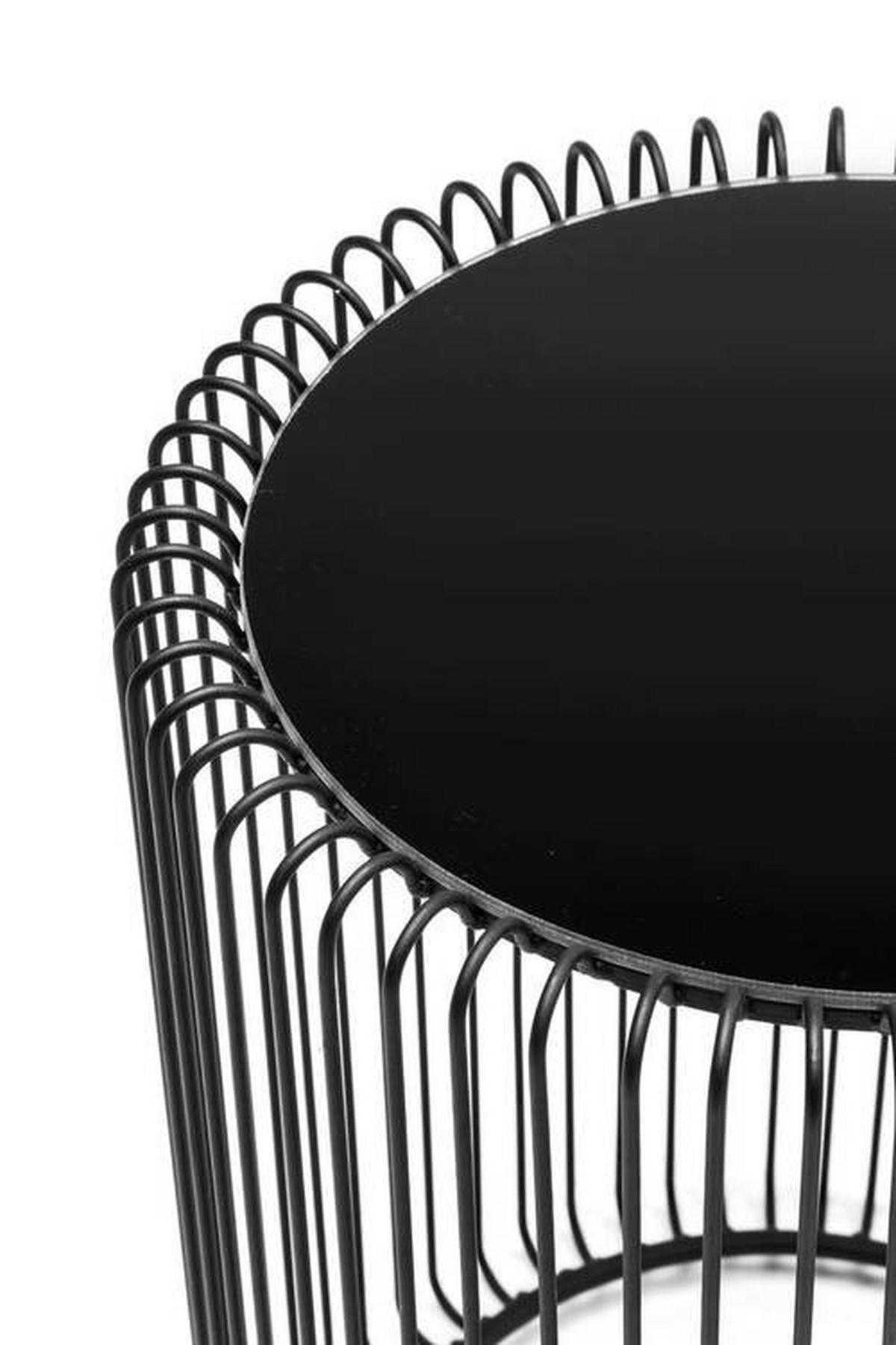 BEISTELLTISCHSET in Metall, Glas 32,5-44/32,5-44/42,5-45 cm  - Schwarz, Design, Glas/Metall (32,5-44/32,5-44/42,5-45cm) - Ambia Home