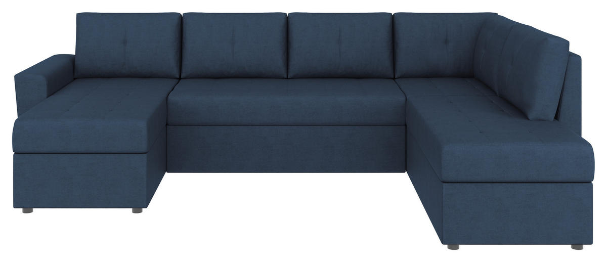 WOHNLANDSCHAFT TERMOLI Dunkelblau Jacquard  - Schwarz/Dunkelblau, Design, Kunststoff/Textil (155/297/212cm) - MID.YOU