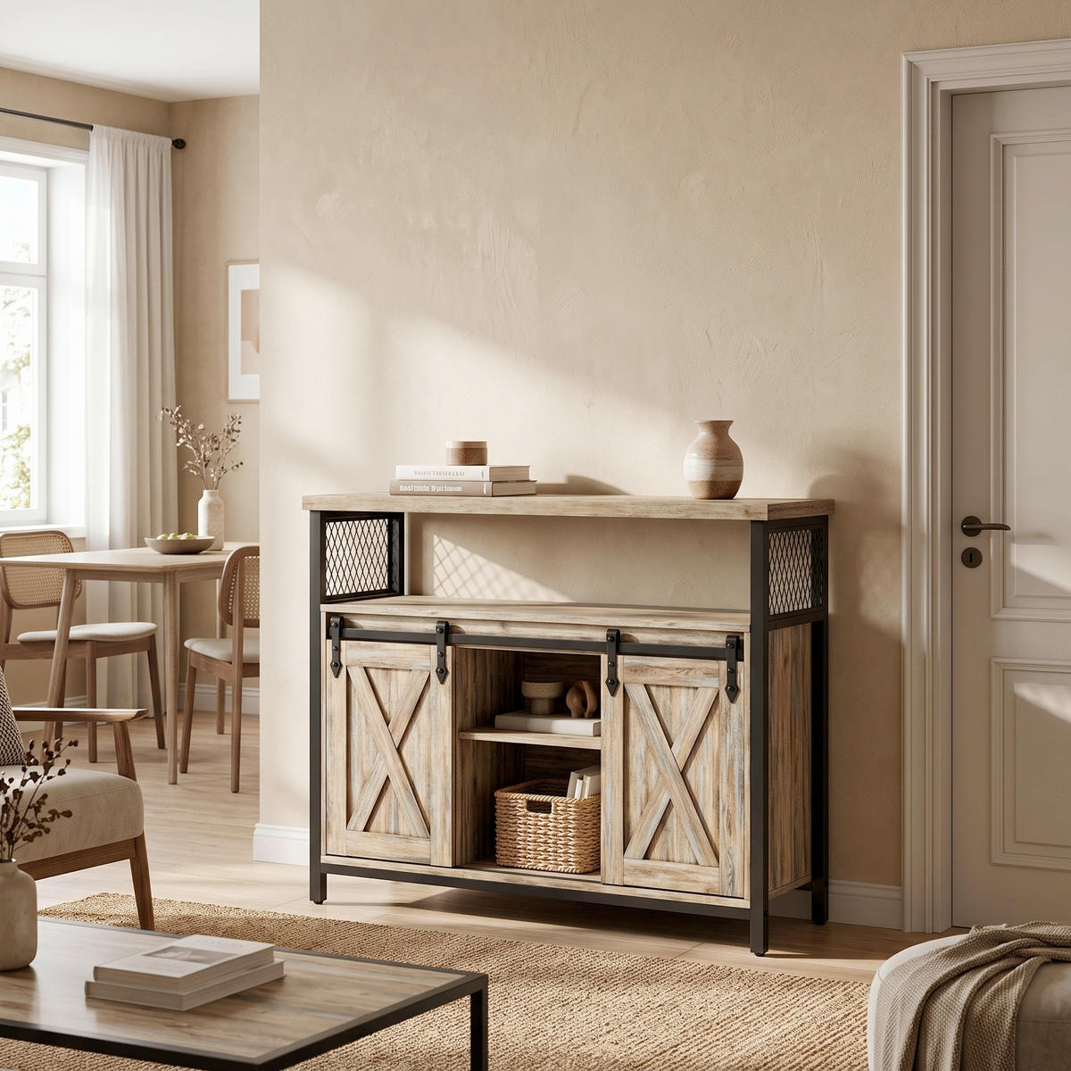 SIDEBOARD  100/80/33 cm  - Schwarz/Braun, MODERN, Holzwerkstoff/Metall (100/80/33cm) - MID.YOU