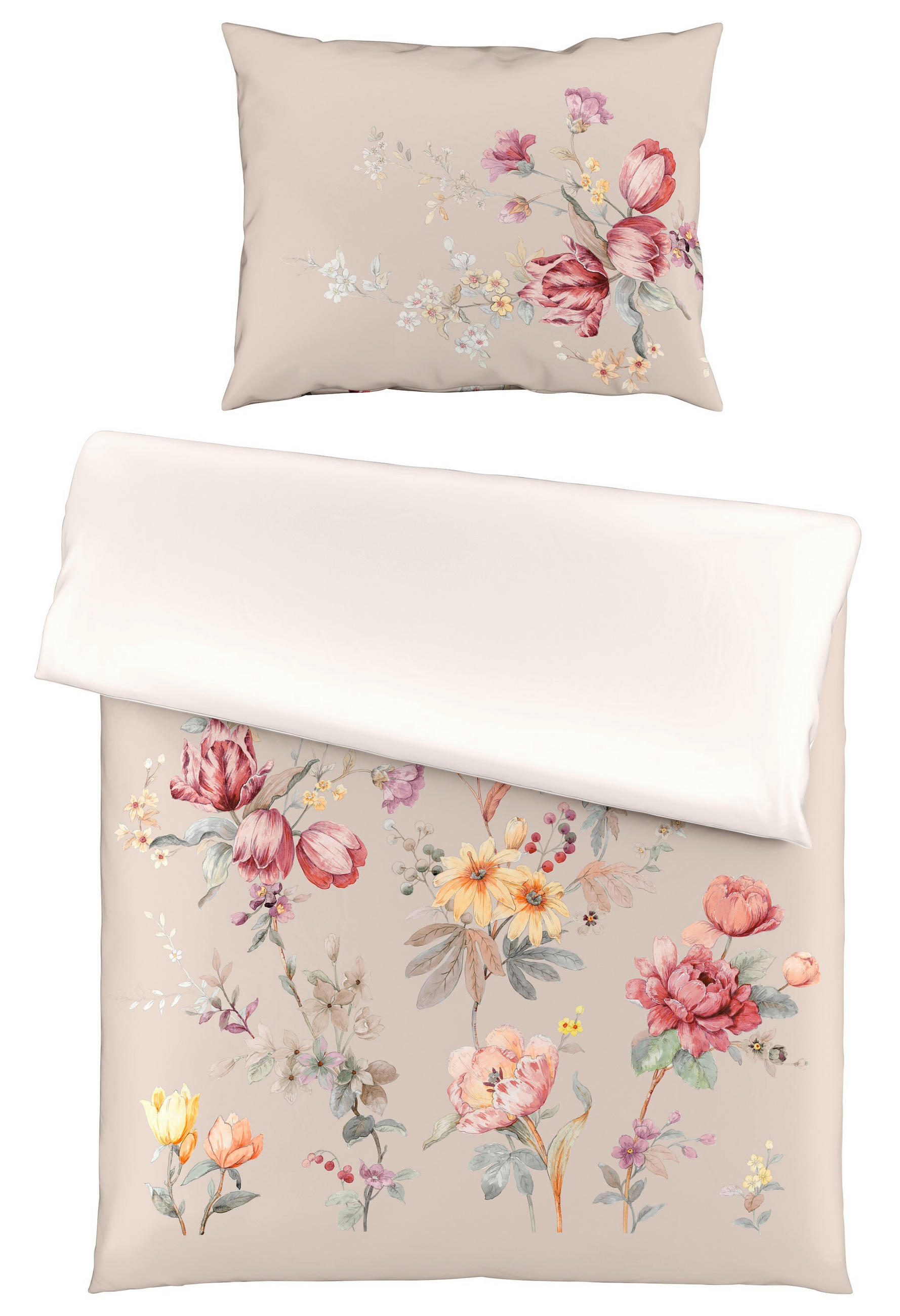 ÁGYNEMŰHUZAT-GARNITÚRA 140/200 cm  - krémszínű/sötét rózsaszín, Basics, textil (140/200cm) - Fleuresse