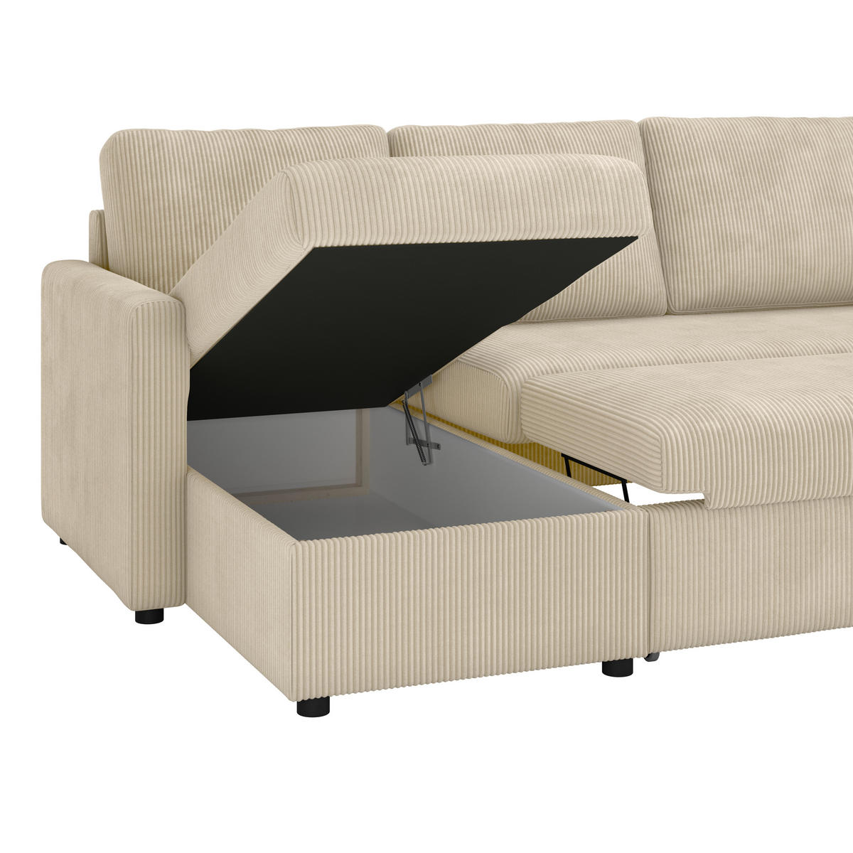 ECKSOFA Beige  - Beige, Basics, Holz/Kunststoff (215/145cm) - MID.YOU