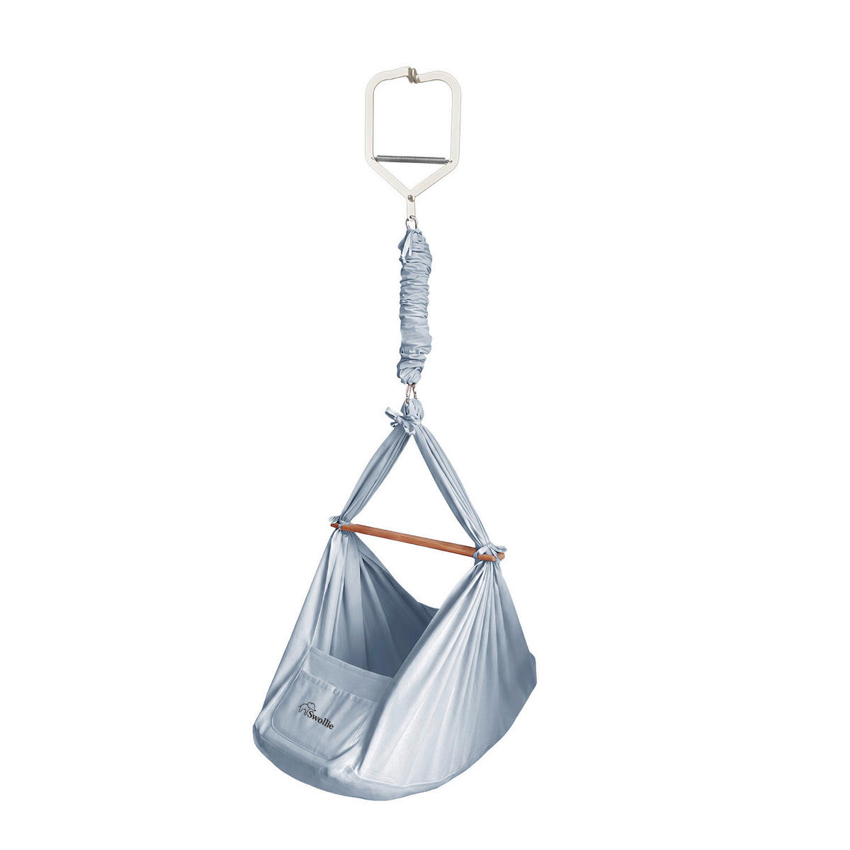 FEDERWIEGE  72/51/160 cm  - Graublau, Basics, Textil/Metall (72/51/160cm)