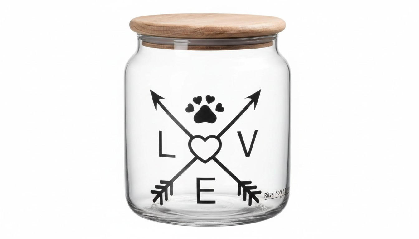 DOSE  - Klar/Beigebraun, Trend, Glas/Holz (1,1l) - Ritzenhoff Breker
