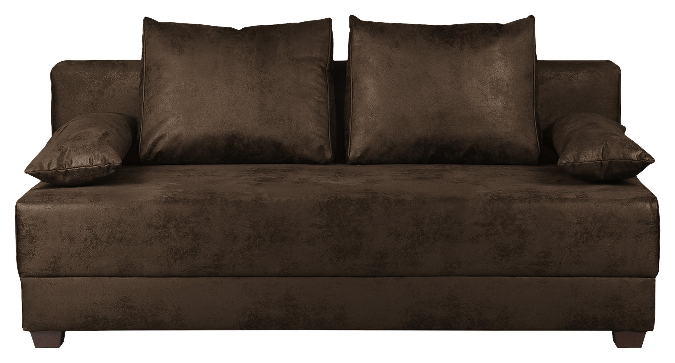 SCHLAFSOFA Mikrofaser Dunkelbraun  - Dunkelbraun, Design, Holz/Textil (202/85/110cm) - MID.YOU