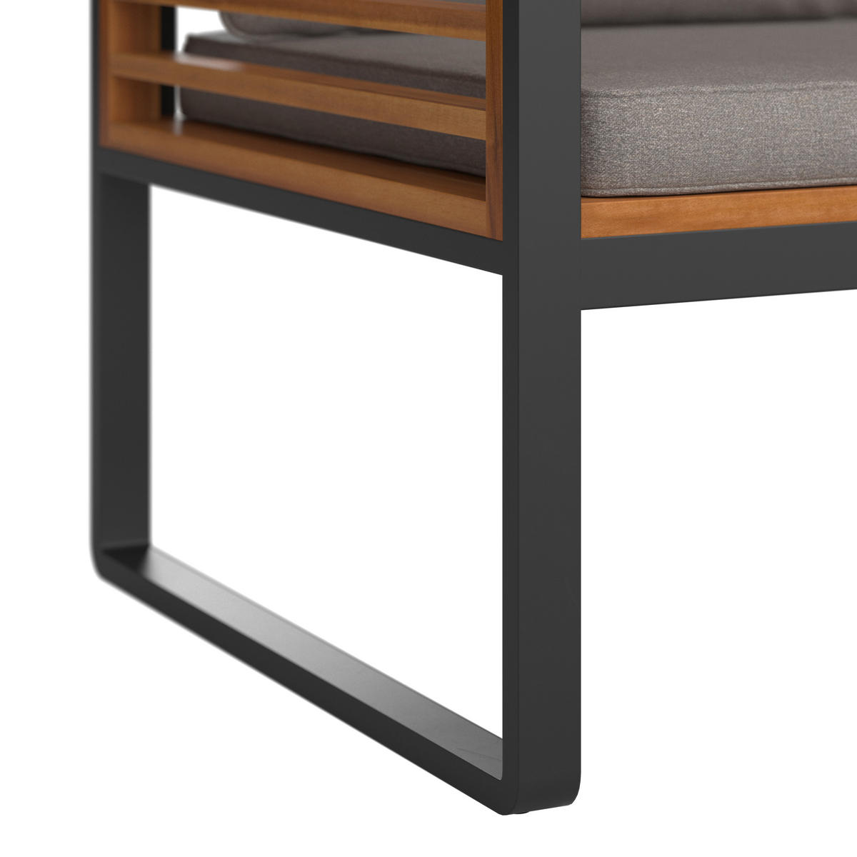 GARTENSET  - Schwarz/Akaziefarben, Design, Holz/Textil (128/68/90/70/70/41,5/68/68/50cm) - Ambia Garden