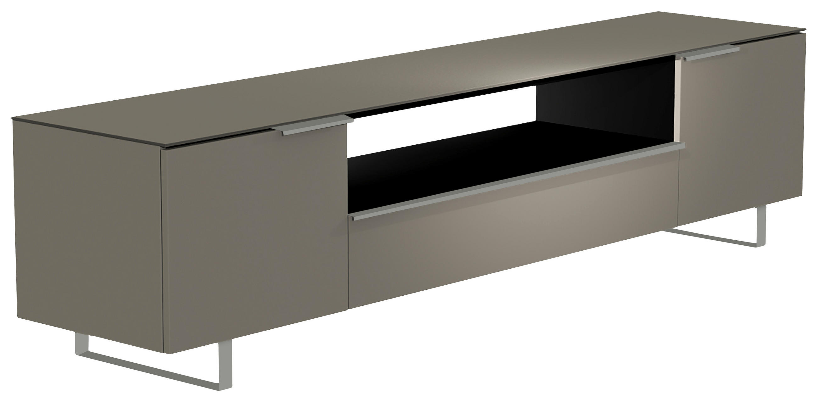 LOWBOARD  in 210/51/45 cm  - Alufarben/Grau, Design, Glas/Holzwerkstoff (210/51/45cm) - Moderano