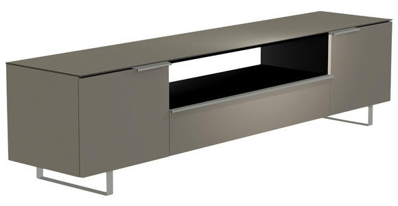 LOWBOARD Grau, Alufarben  210/51/45 cm  - Alufarben/Grau, Design, Glas/Holzwerkstoff (210/51/45cm) - Moderano