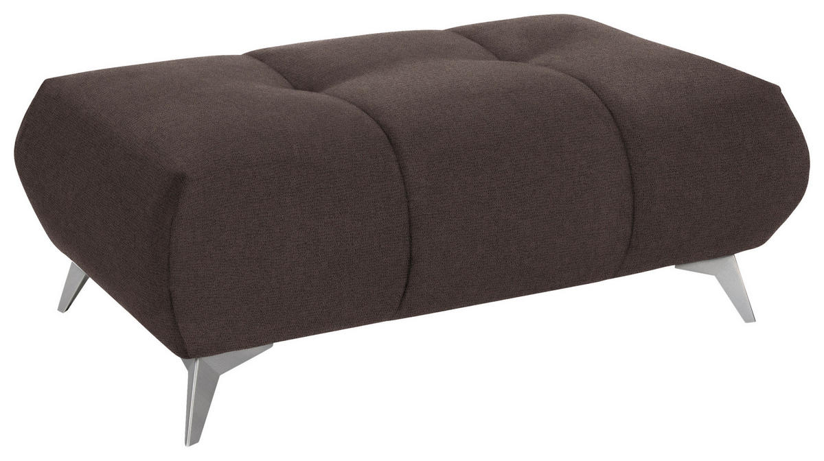 HOCKER Webstoff Braun  - Taupe/Edelstahlfarben, Design, Textil/Metall (120/43/70cm) - Hom`in