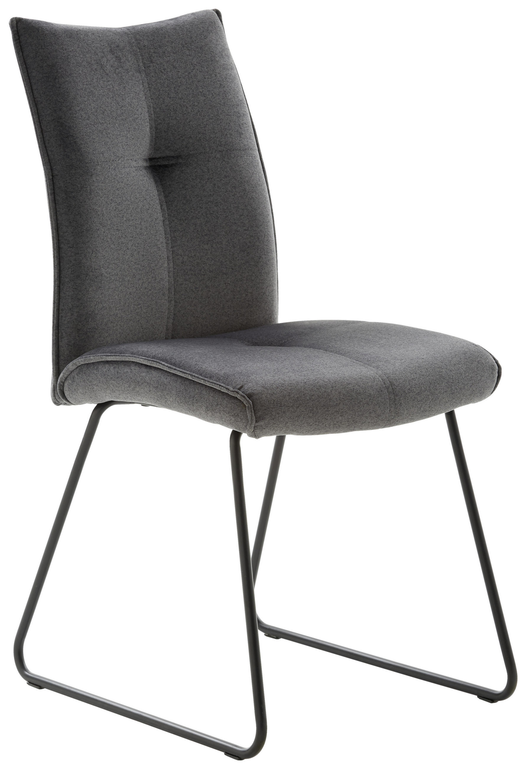 STUHL beschichtet Grau, Schwarz - Schwarz/Grau, Design, Textil/Metall (46/89/62cm) - Livetastic