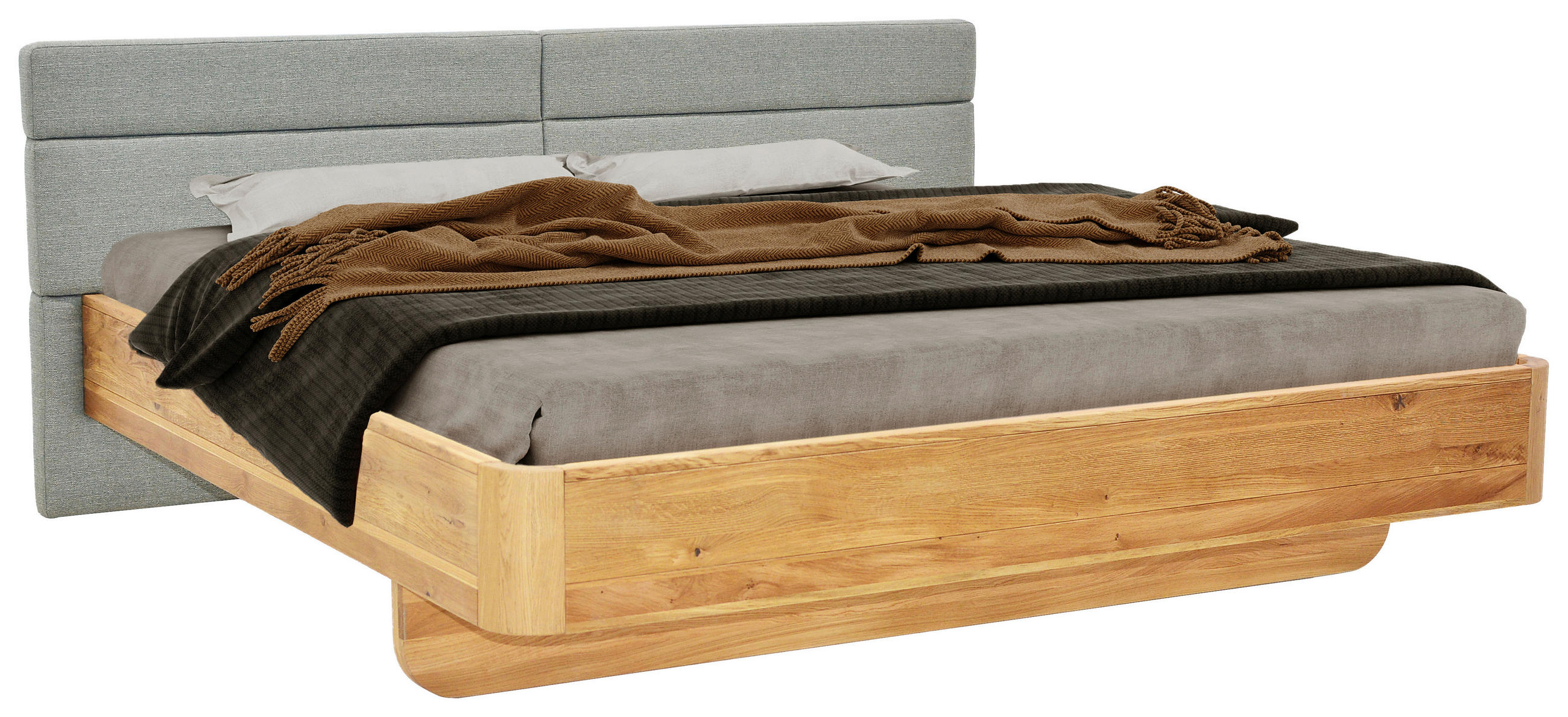 BETT 160/200 cm  in Naturfarben  - Beige/Naturfarben, MODERN, Holz/Textil (160/200cm) - MID.YOU