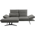 ECKSOFA  in Echtleder Hellgrau  130/210 cm  - Gelb/Hellgrau, Design, Leder/Metall (130/210cm) - Dieter Knoll
