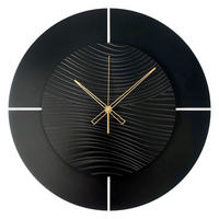 WANDUHR - Schwarz, Goldfarben  - Goldfarben/Schwarz, Basics, Holz/Kunststoff (57cm)