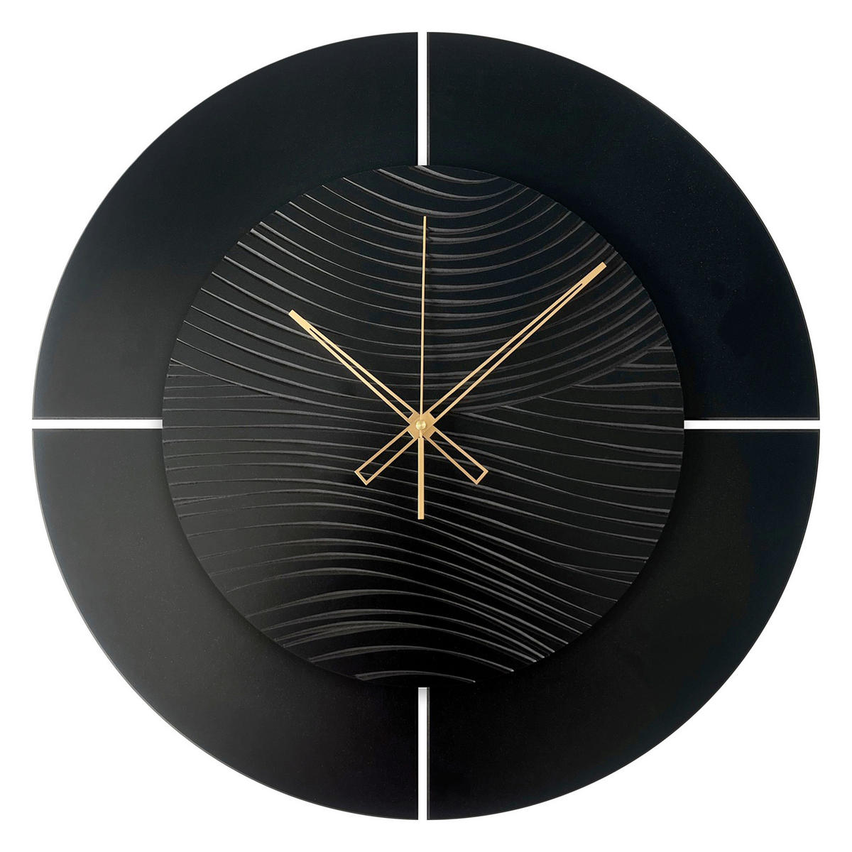 WANDUHR - Schwarz, Goldfarben  - Goldfarben/Schwarz, Basics, Holz/Kunststoff (57cm)