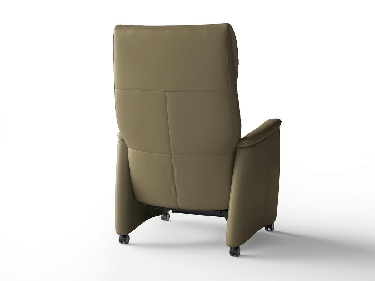 RELAXAČNÉ KRESLO, koža, olivovozelená - olivovozelená/čierna, Basics, koža/plast (76/112/84cm) - Sit & More