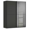 SCHWEBETÜRENSCHRANK  in Graphitfarben, Schwarz  - Schwarz/Graphitfarben, KONVENTIONELL, Glas/Holzwerkstoff (181/223/68cm) - Novel