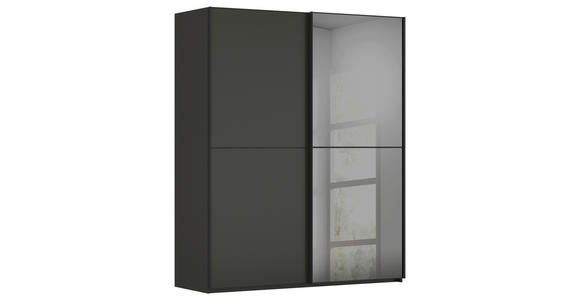 SCHWEBETÜRENSCHRANK  in Graphitfarben, Schwarz  - Schwarz/Graphitfarben, KONVENTIONELL, Glas/Holzwerkstoff (181/223/68cm) - Novel