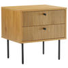 NACHTSCHRANK 50/50/40 cm  - Eichefarben/Schwarz, Design, Holzwerkstoff/Metall (50/50/40cm) - Carryhome
