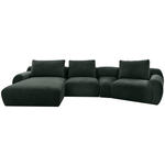ECKSOFA in Chenille Dunkelgrün  176/362 cm  - Dunkelgrün/Schwarz, KONVENTIONELL, Kunststoff/Textil (176/362cm) - Carryhome