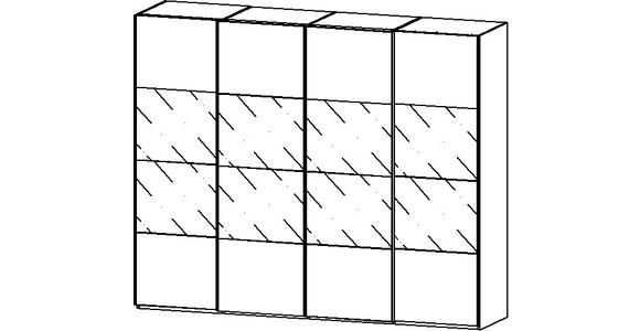 SCHWEBETÜRENSCHRANK  in Schwarz, Eiche Artisan  - Chromfarben/Schwarz, KONVENTIONELL, Glas/Holzwerkstoff (271/235/68cm) - Novel
