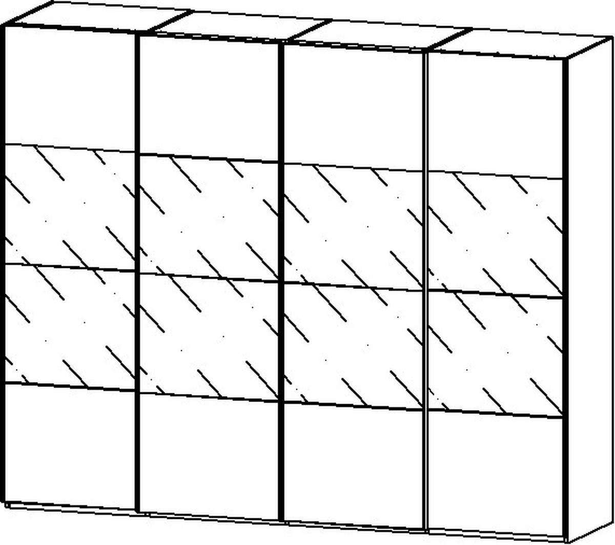 SCHWEBETÜRENSCHRANK 271/235/68 cm 4-türig Schwarz, Weiß  - Chromfarben/Schwarz, KONVENTIONELL, Glas/Holzwerkstoff (271/235/68cm) - Novel