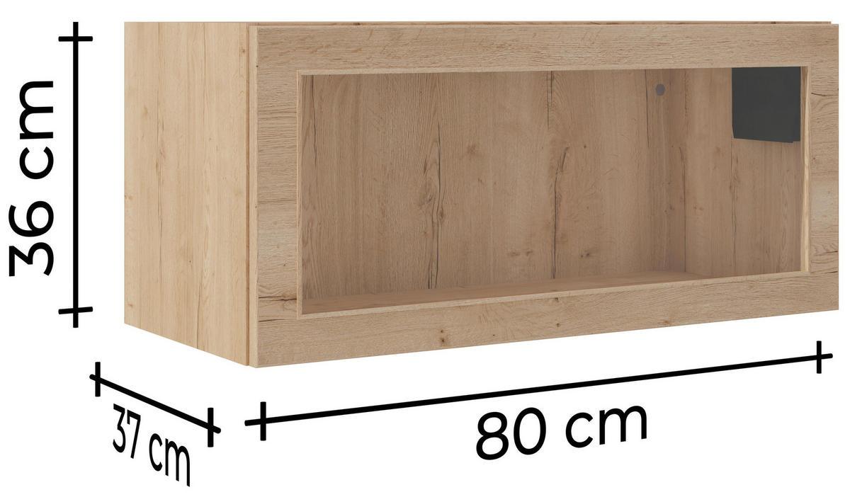HÄNGESCHRANK 80/36/35 cm  - Eichefarben, MODERN, Glas/Holzwerkstoff (80/36/35cm) - Celina Home