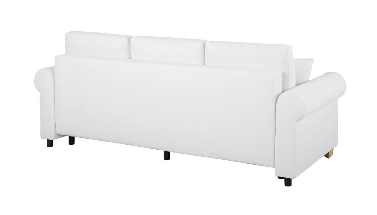 SCHLAFSOFA in Chenille Creme  - Buchefarben/Creme, Design, Holz/Textil (240/94/98cm) - MID.YOU