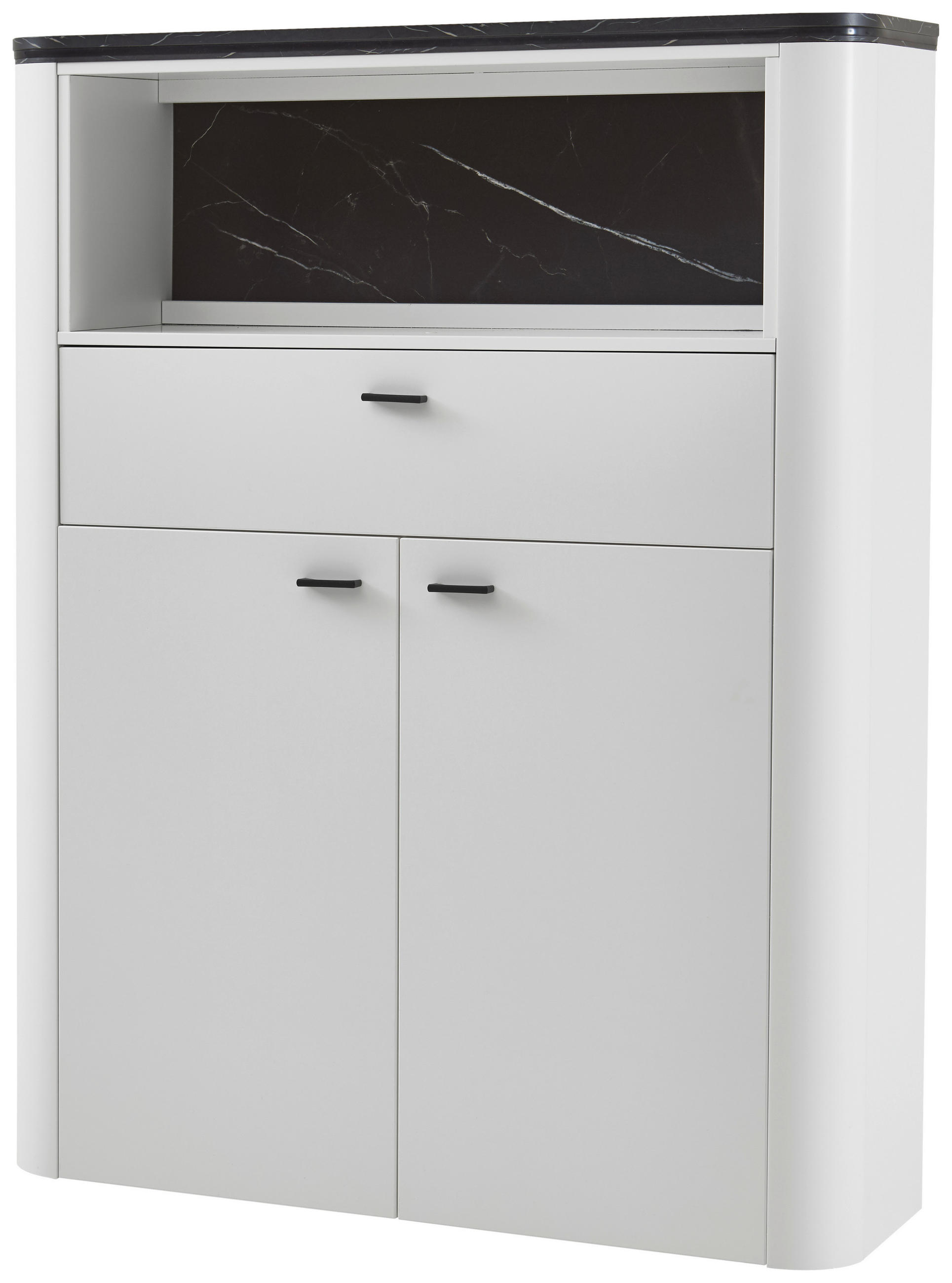 HIGHBOARD Weiß, Dunkelgrau  109/145,4/37,4 cm  - Dunkelgrau/Schwarz, Design, Holzwerkstoff/Kunststoff (109/145,4/37,4cm) - Xora