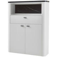HIGHBOARD Weiß, Dunkelgrau  109/145,4/37,4 cm  - Dunkelgrau/Schwarz, Design, Holzwerkstoff/Kunststoff (109/145,4/37,4cm) - Xora