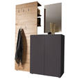 GARDEROBE 3-teilig  in 135/190/39 cm  - Eichefarben/Anthrazit, Design, Holzwerkstoff (135/190/39cm) - Carryhome